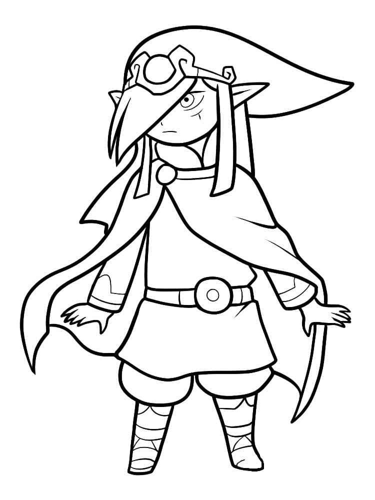 Simple Link from The Legend Of Zelda coloring page