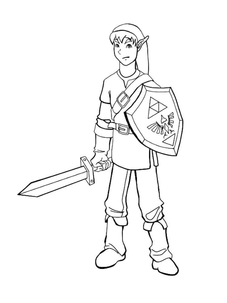 Funny Link from The Legend Of Zelda coloring page