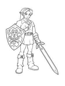 Simple Link The Legend Of Zelda coloring page