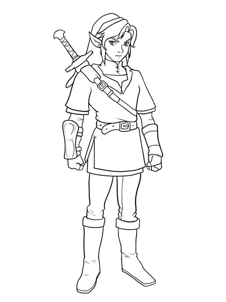 Link from The Legend Of Zelda coloring page