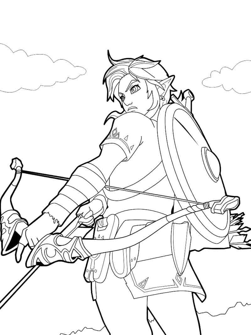 Link with Bow from The Legend Of Zelda coloring page