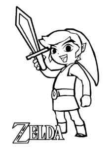 Cute Link from The Legend Of Zelda coloring page