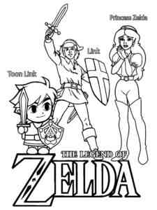 The Legend Of Zelda Characters coloring page