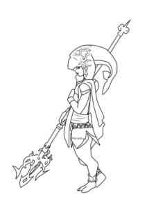 Link with a staff coloring page