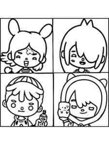 Girls and Boys from Toca Boca coloring page
