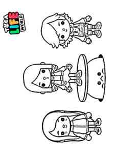 Girls from Toca Life: World coloring page