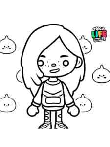 Easy Girl from Toca Life: World coloring page