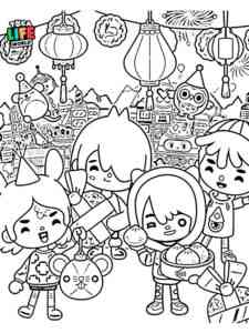 Toca Life World in China coloring page