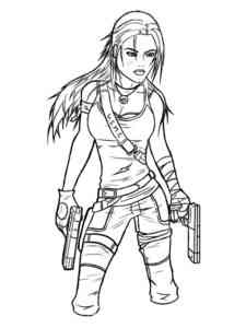 Beautiful Lara Croft coloring page