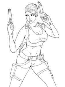 Lovely Lara Croft coloring page