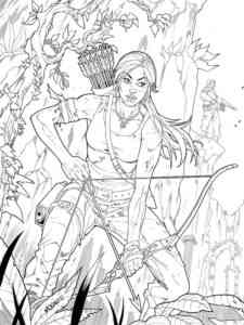 Lara Croft Archer coloring page