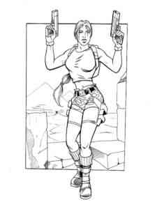 Lara Croft from Tomb Raider coloring page