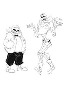 Sans and Papyrus from Undertale coloring page
