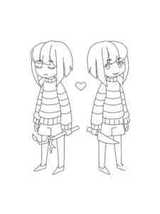 Frisk from Undertale coloring page