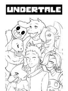 Funny Undertale Characters coloring page