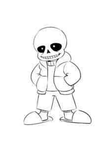 Cute Sans from Undertale coloring page