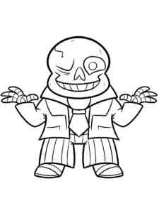 Chibi Sans from Undertale coloring page