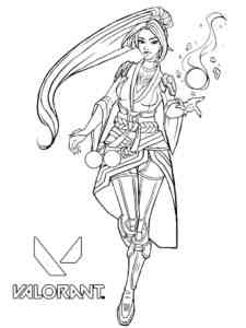 Sage from Valorant coloring page