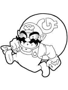 Wario with Sack coloring page