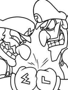 Wario vs. Luigi coloring page