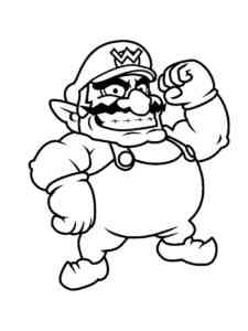 Wario from Mario Bros coloring page