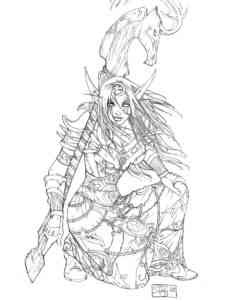 Elf World of Warcraft coloring page