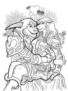 Two Taurens World of Warcraft coloring page