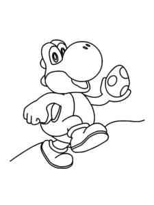Yoshi holds the Egg coloring page