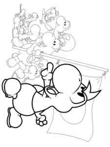 Yoshi from Mario Bros coloring page