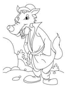 Big Bad Wolf with Cigarette coloring page