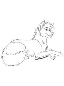 Balto is lying coloring page