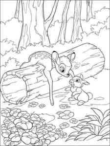 Bambi and his friend Thumper coloring page