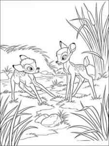 Bambi and Faline coloring page