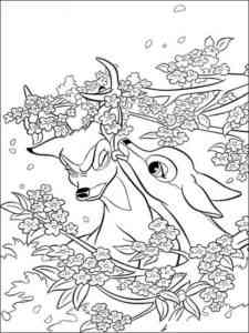 Young Bambi and Faline coloring page