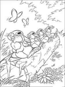 Rabbits from Bambi coloring page