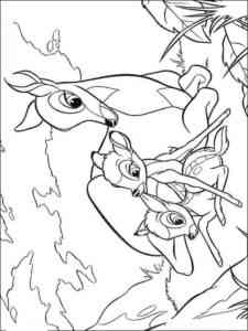 Bambi, Faline and Mom coloring page