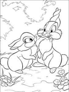 Miss Bunny with Thumper coloring page