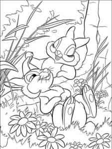 Thumper and Miss Bunny coloring page