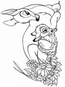 Bambi lies with Mother coloring page