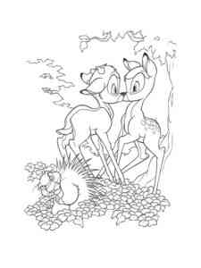 Bambi and Ronno coloring page