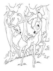 The Great Prince Of The Forest And Bambi coloring page