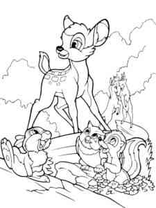 Bambi with Friends coloring page