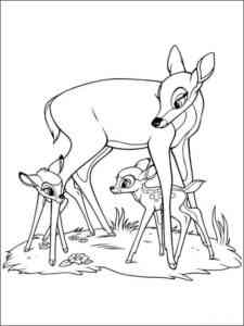 Bambi, Faline and Mother coloring page