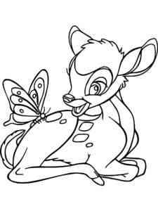 Bambi with Butterfly coloring page