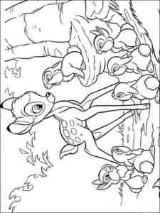 Bambi and Friends Bunnies coloring page