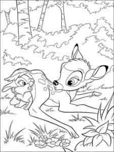 Amazing Bambi and Thumper coloring page
