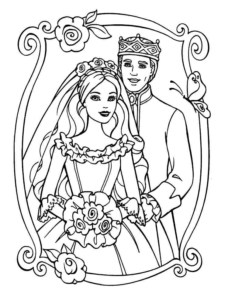Barbie with Ken coloring page