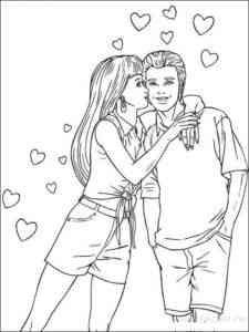 Barbie and Ken in Love coloring page