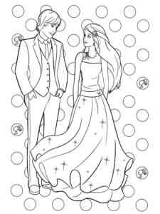 Barbie and Ken in Bubbles coloring page
