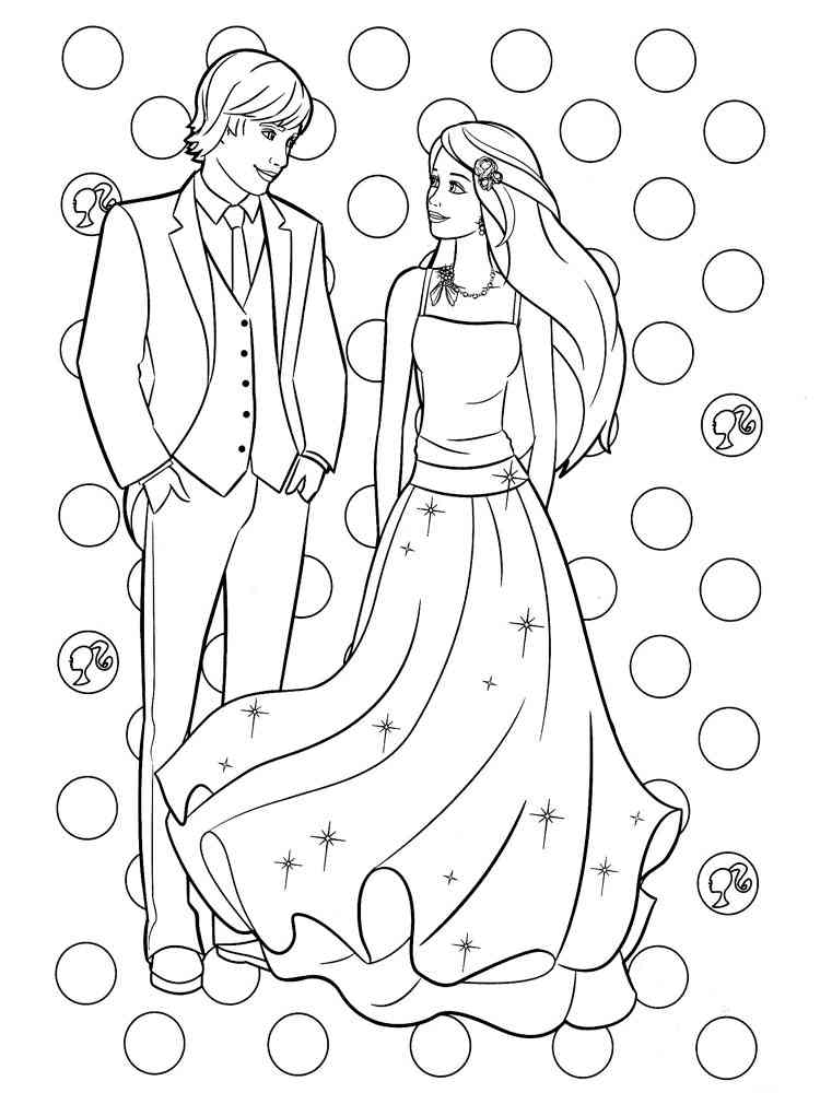 Barbie and Ken in Bubbles coloring page
